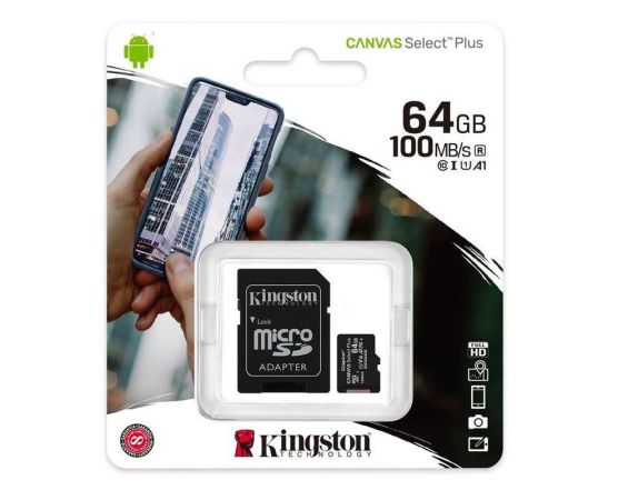 Card memorie microSD 64GB Kingstone Original Blister.